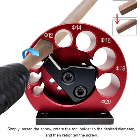 Eight Hole Adjustable Dowel Jig Kit For Woodworking, Pro Grade Dowel Cutter With Wrench, Aluminum Alloy Dowel Maker For Wood Rods And Milling Pins, Round Rod Jig For Precise Joinery And Easy Milling, red adjustable 12-20mm cutter