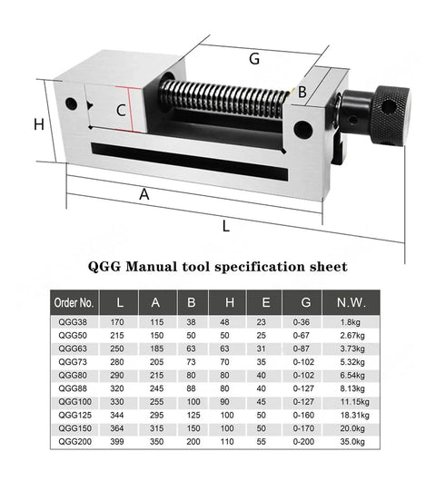 Pro Grade Right Angle Vise For Universal CNC Machine with dimensions and specifications in a technical manual layout.