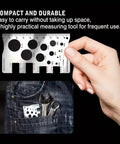 Sturdy Stainless Steel Screw Measuring Ruler With Precision Thread And Distance Gauge For Screws Bolts And Nuts, Durable Rust Resistant Thickened Forged Design For Easy Read, Quick Fits, And Accurate Sizing, compact steel thread gauge in pocket