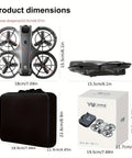 Phone Free FPV RC Drone With Built In Display Screen Remote Controller For Instant Live Video No App Needed dimensions diagram