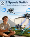 Boy flying Blue Foam RC Airplane With LED Lights Dope Jet Fighter Style 360 Degree Flip And Stunt Roll 2.4GHz Remote Control Plane