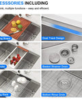 Accessories for Undermount 14X19 Inch Bar Sink In 16 Gauge Stainless Steel, Single Bowl Kitchen Prep Under Counter Sink for RVs