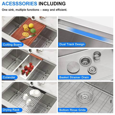 Accessories for Undermount 14X19 Inch Bar Sink In 16 Gauge Stainless Steel, Single Bowl Kitchen Prep Under Counter Sink for RVs