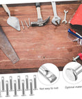 20 Piece Stainless Steel Clevis Pin Kit With Single Hole For Fixed Locating alongside tools on a wooden surface