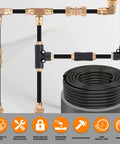 PA12 Nylon DOT Air Line One Half Inch OD Pneumatic Tubing, 100 Feet Long, coiled with brass fittings, SAE J844 compliant, high pressure