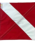 Dive Flag For Scuba And Spearfishing With Float Or Buoy And Pole, 14 By 16 Inch, Heavy Duty 210 Denier Nylon, Brass Grommets