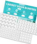 Smooth Operator Premium Cabinet Bumpers Self Adhesive Silicone Pads For Quiet Doors And Kitchen Drawers Furniture Protectors Anti Collision Guards 127 Piece Set with various shapes on packaging.