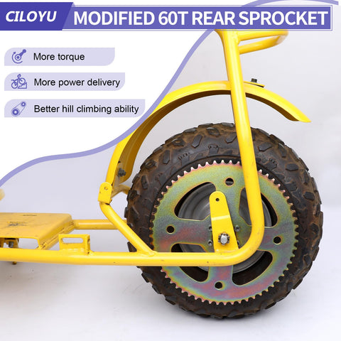 High Torque 60T Sprocket For 420 Chain 37mm Bore Upgrade For 212cc Minibikes And Larger Engines Fits Coleman CT100U CC100X RB100 Baja Doodle Bug DB30 Motovox MBX10 Mega Moto MMB80 And MMB105 Predator