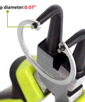 Close-up of a 4-Piece 7-Inch Snap Ring Pliers Kit Pro Grade Internal And External Circlip Pliers Set with a ring being removed.