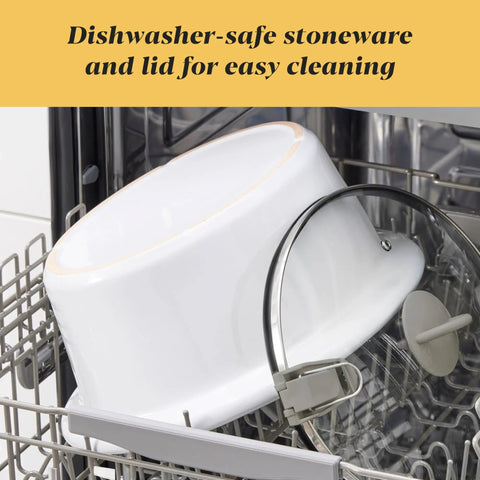 Heavy Duty 7 Quart Programmable Slow Cooker With Secure Locking Lid And Bright Digital Screen inside dishwasher for cleaning.