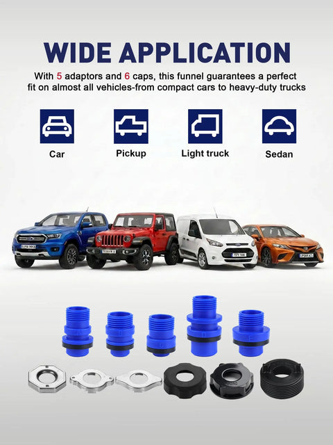 2026 Top Tier Coolant Bleeder Funnel Kit No Sweat Radiator Burping Aid with adaptors and caps for vehicles and trucks