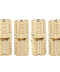 Four Slick Concealed Barrel Hinge Set For Cabinets And Gift Boxes, Copper Brass Finish, 8mm Pin, 4 By 2 By 1 Inches.