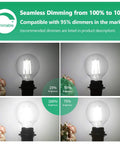 Dimmable G25 LED Globe Vanity Bulbs 100W Equivalent 1200 Lumens 5000K Daylight White demonstrating various brightness levels.