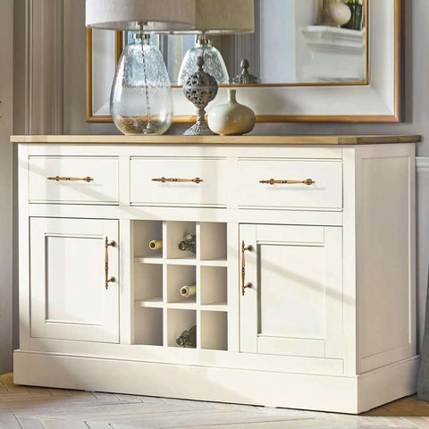 Get The Look You Want With These Super Stylish Vintage Antique Brass Cabinet Pulls That Have 5 Inch Hole Centers showcased on a white dresser
