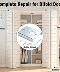 Kick The Wobble Out Of Your Closets With This Heavy Duty Bifold Door Repair Kit featuring top pivot, guide wheel, and bottom pivot.