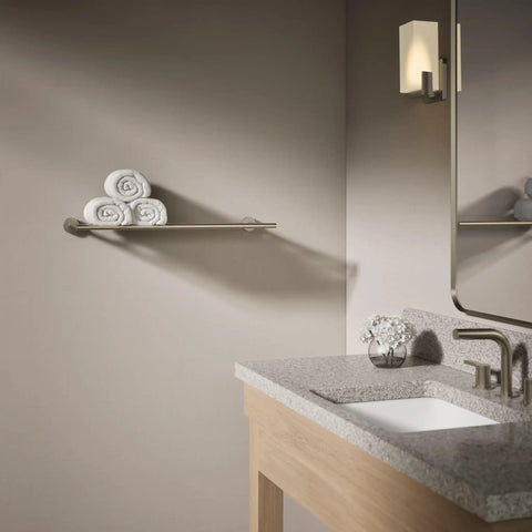 Elate Hotelier Brushed Nickel Bathroom Accessory With Premium Metal Construction, Easy One Day Install on wall above sink
