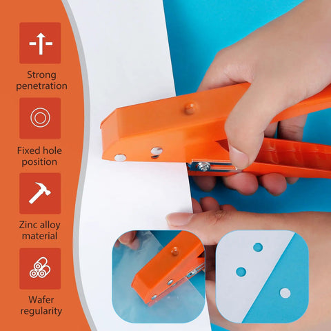 Close-up of Heavy Duty Kickass Hole Punch Pliers For Adjustable Screw Covers And Edge Banding With Precision Limit Drill Bit for leather.