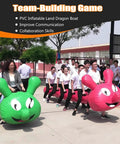 Group using Inflatable Dragon Boat Race Toy For Outdoor Team Building And Field Day 8 Seat Lawn Multiplayer Game with PVC construction