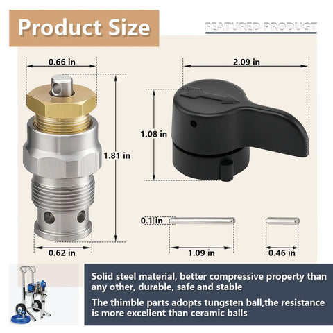 235014 Prime Spray Valve Kit Drain Valve for Airless Paint Sprayers size dimensions and features