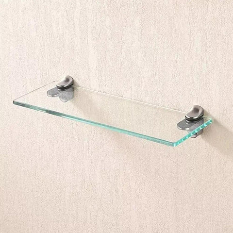 Wall Mounted Shelf Bracket Adjustable Zinc Alloy Clamp Fits 3 to 22mm Glass Or Wood Shelves Gold Finish For Heavy Duty Secure Storage Display