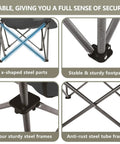 Oversized Padded Camping Chairs Set of 2 for Adults, Heavy Duty Foldable Lawn Chairs With XL Wide Seat and 450LBS Capacity frame details