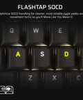 96 Percent Compact Mechanical Gaming Keyboard With Smooth Linear Switches That Hit Different Combined With A Built In LCD Stream Deck Rotary Knob And Dedicated Macro Buttons For Players Who Mean Business On The Battlefield, showing highlighted 'A', 'S', 'D' keys.
