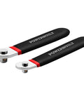 Two Piece Socket Levers With One Quarter Inch And Three Eighth Inch Drive Extra Low Profile Non Ratcheting For Boats RVs And Off Road Vehicles Durable Chrome Vanadium Steel With Mirror Chrome Finish in black handles with red accents