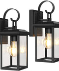 Premium Black Outdoor Wall Light Fixtures Built Different For Any Season Porch Sconces in matte black, featuring glass panels.