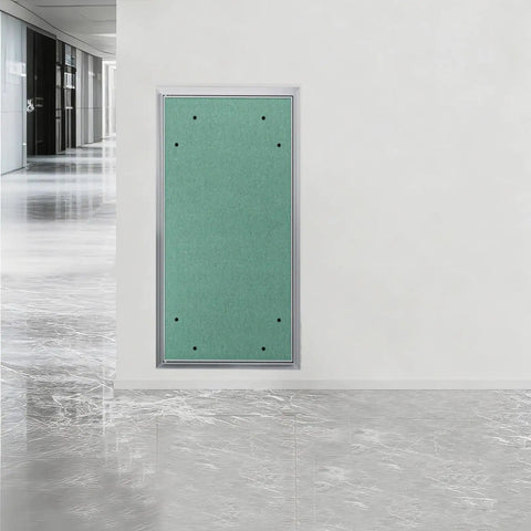 Solid As A Rock Drywall Access Panel 15 By 23 Inches Magnetic Push Latch installed on a wall in a modern interior.