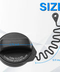 Volvo Gas Cap Replacement 31392044 Easy Install Direct Swap dimensions, showing 2.75 inch cap size and 5.11 inch leash.