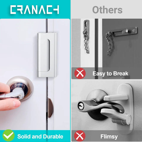 2 Pack Door Reinforcement Lock For Front Door Home Security Upgrade, Heavy Duty Door Latch Reinforcer, Kick Proof Safety Lock