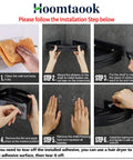 Installation steps for 2 Pack Hassle Free Bathroom Corner Shelf With Heavy Duty Self Adhesive Shower Caddy and 4 Hooks for Kitchen and Toilet.