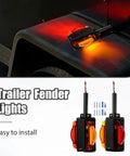 Two Pack Prewired Trailer Fender Lights Amber Front And Red Rear LEDs High Visibility Clearance Marker Lamps For Trucks Campers And RVs Easily Install Fender Marker Light Kit For Safer Road Travel