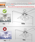 Comparison of 52in and 42in ceiling fan for 52 Inch Ceiling Fan Blade Arm Set Replacement Kit Five Arms For SL2P Mount