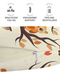 Cartoon Family Owls On The Brown Tree U Shaped Travel Pillow With Memory Foam Core featuring a zipper on the cover.