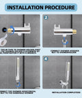 Solid Brass Handheld Shower Head With Arc Design High Pressure Chrome Finish installation steps on tile wall