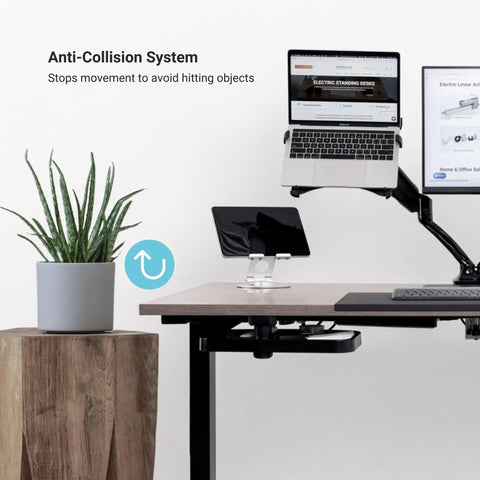Rock Solid 72 By 30 Inch Electric Standing Desk Height Adjustable Dual Motor Sit Stand Computer Workstation with anti-collision system.