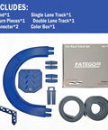 Flexible Dual Lane Race Track Set With U Turn Design For Kids 13 Feet Of Track Length DIY Curves components and box