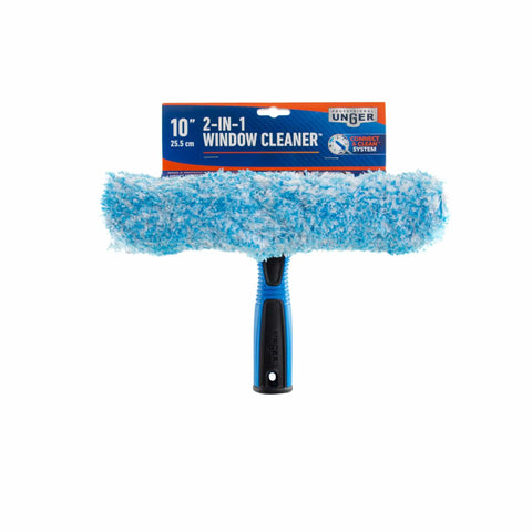 2-In-1 Window Cleaner Squeegee And Scrubber With Stainless Steel Handle, Microfiber Pad, Streak-Free Glass Tool For Home And Commercial Use.