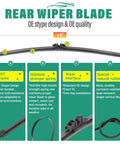 Volvo Windshield Wiper Blades Replacement Set 24 Inch Front, 20 Inch Front, 14 Inch Rear All Weather materials and features