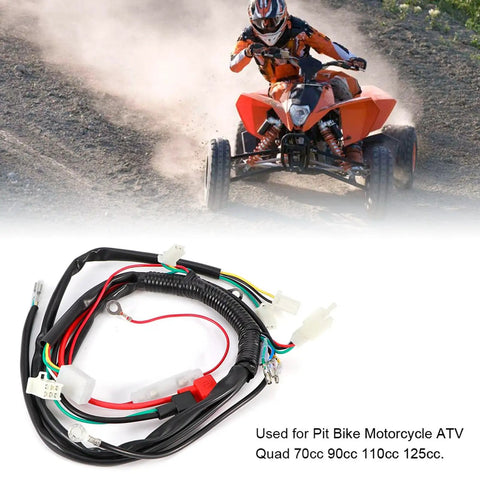 Electric Start Harness Kit With Secure Universal Fit Durable PVC Wiring Loom for Pit Bike ATV Motorcycle Off Road Trail Racing Enthusiasts and Kick Start Backup