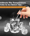 Hand calibrating 2 Pack Temp Meat Probe Replacement For Pellet Grills And Smokers With 3.5 mm Plug Probes in ice water.