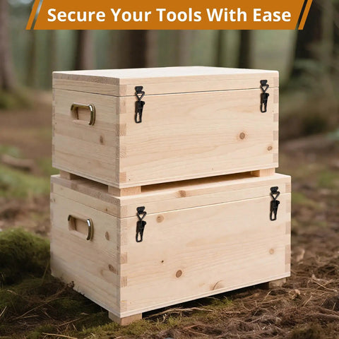 Wooden boxes with Six Pack Adjustable Toggle Latch Clamp With Quick Release Upgraded 330 Lb Holding Capacity Black Metal Pull Latches