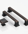 Oil Rubbed Bronze Square Cabinet Knobs Set Of 10 1.3 Inch Drawer Pulls showing durable die-cast zinc alloy construction.