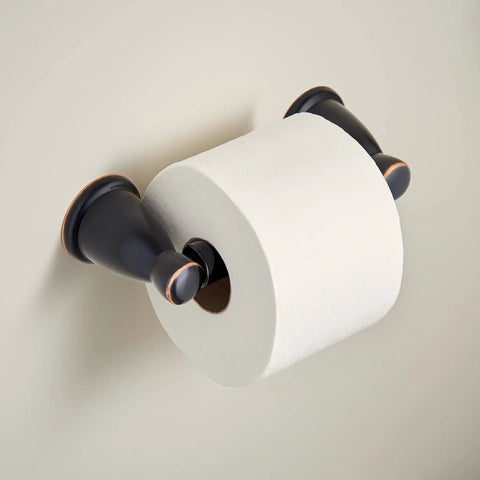 Kinla Oil Rubbed Bronze Toilet Paper Holder Wall Mount Single Roll Spring Loaded 3.26 Inch Extension For Bathroom
