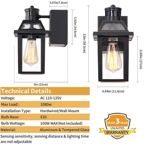 Outdoor Porch Lights With Built In GFCI Outlets No Brainer Easy Plug In Dusk To Dawn Motion Sensor 3 Lighting Modes Exterior Fixture