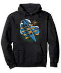 Black Canoe Paddler Hoodie With Polynesian Tribal Design Built For Serious OC6 Racers, Ocean Open Water Ready Pullover Sweatshirt