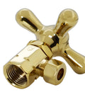 Cross handle angle stop from Victorian Style Freestanding Lavatory Pedestal Sink Kit with Supply Line Risers, Polished Brass