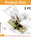 Pocket Door Roller Replacement Kit Three Quarter Inch Sliding Door Wheels With Top Hanger shown with size dimensions.