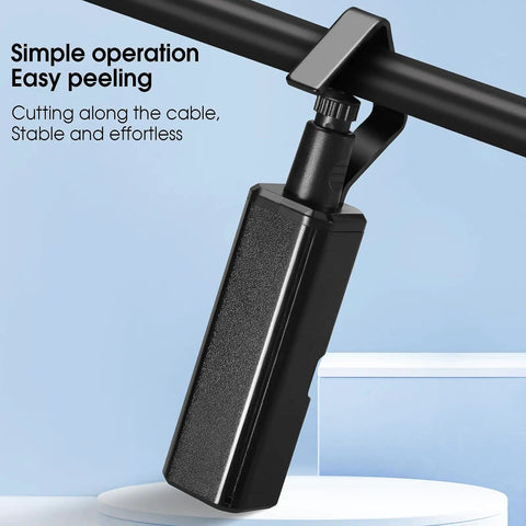 Pro Grade Round Cable Stripping Knife For 19-40mm Armored Cables in action, showing stable cutting along cable
